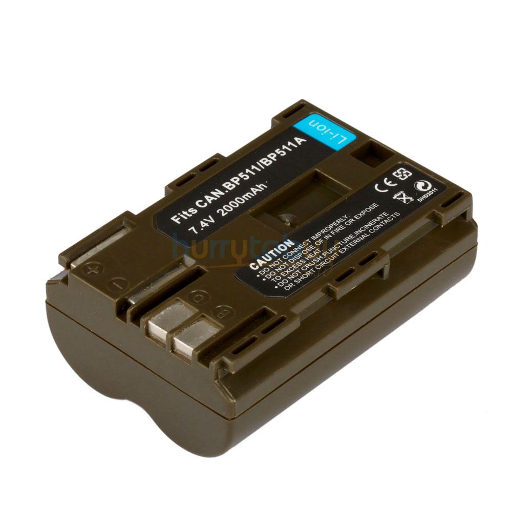 2 PACK BATTERY for CANON BP512 BP511A BP511 EOS 10D 20D 300D 30D 40D